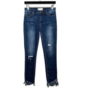 Free People Destructed Skinny Jeans Blue - 26